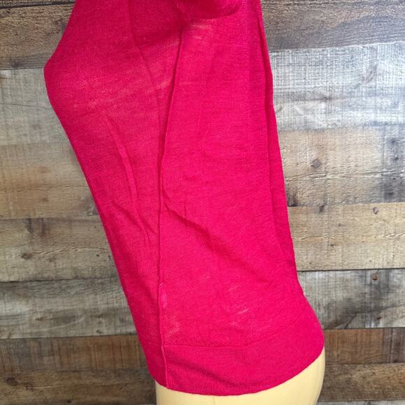 𝅺Joie Lightweight Semi Sheer Solid Red Sweater Size Medium - Picture 6 of 8